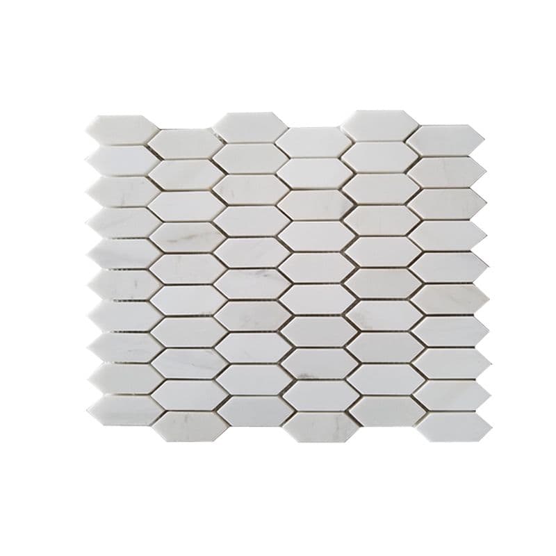 Đá Mosaic Picket Trắng Sữa