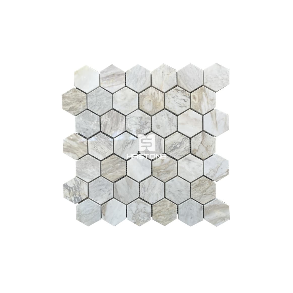 Đá Mosaic Hex 2'' Vân Gỗ Bóng