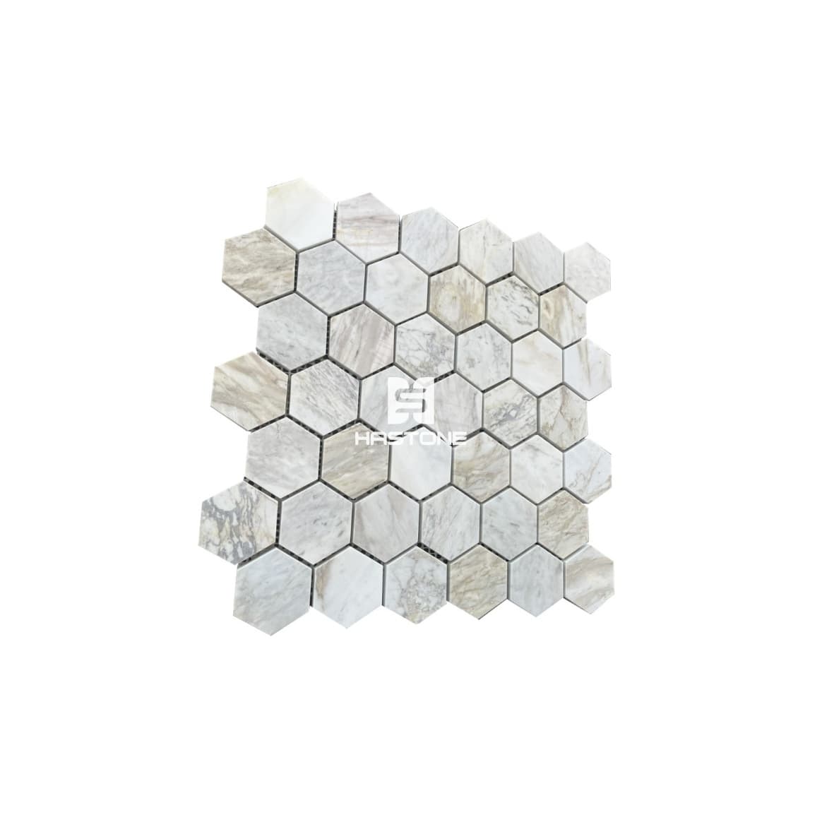 Đá Mosaic Hex 2'' Vân Gỗ Bóng