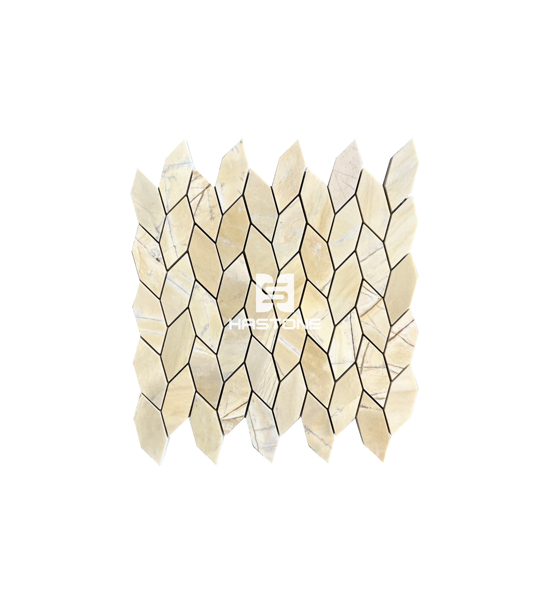 Đá Mosaic Bông Lúa Vàng Nhạt Bóng