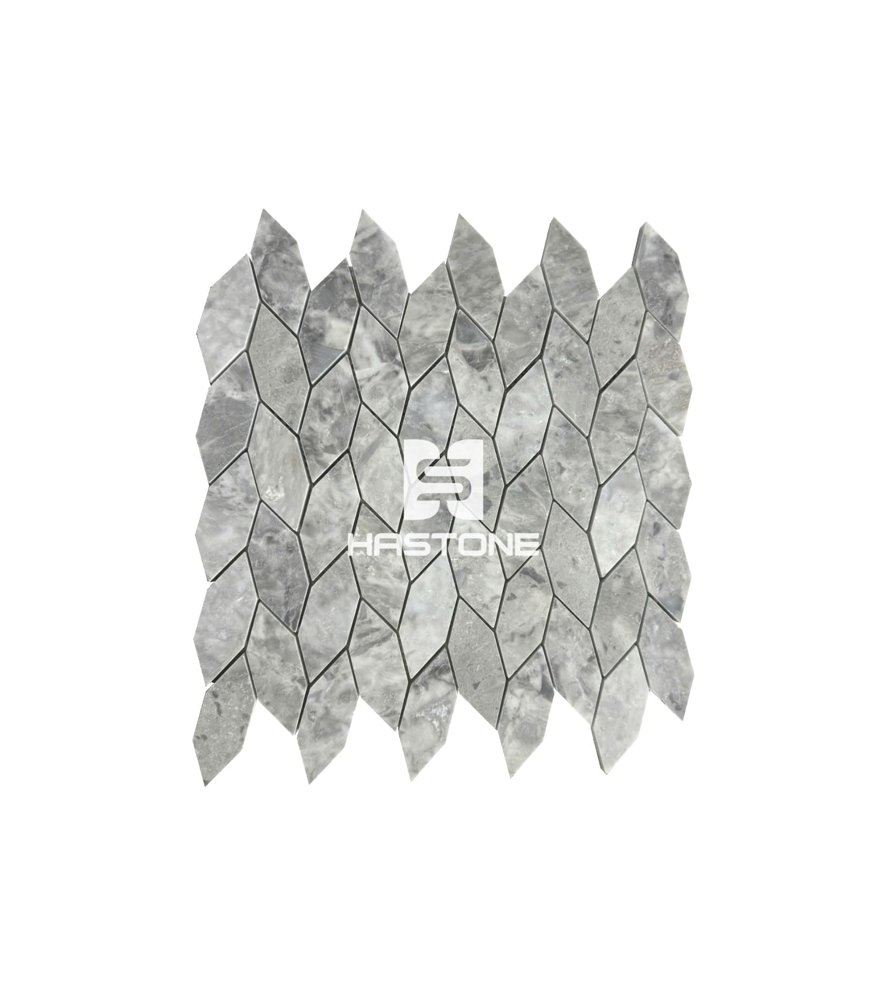 Đá Mosaic Bông Lúa Ghi Nhạt Bóng