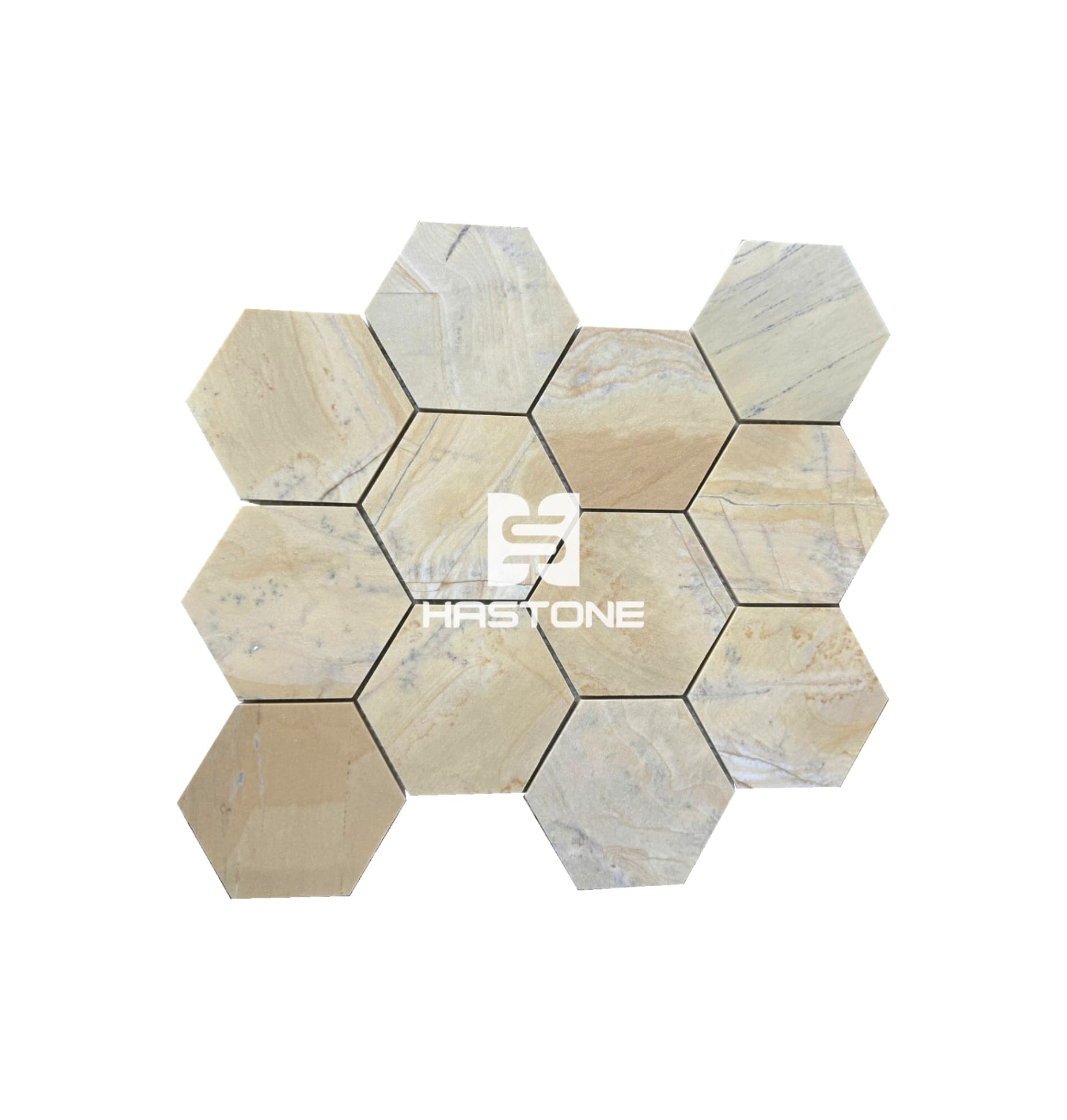 Light Yellow Hex 4'' Honed Mosaic